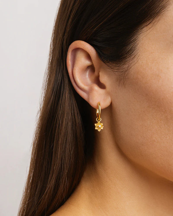 by charlotte Bloom Within Lotus Hoops,Gold Vermeil