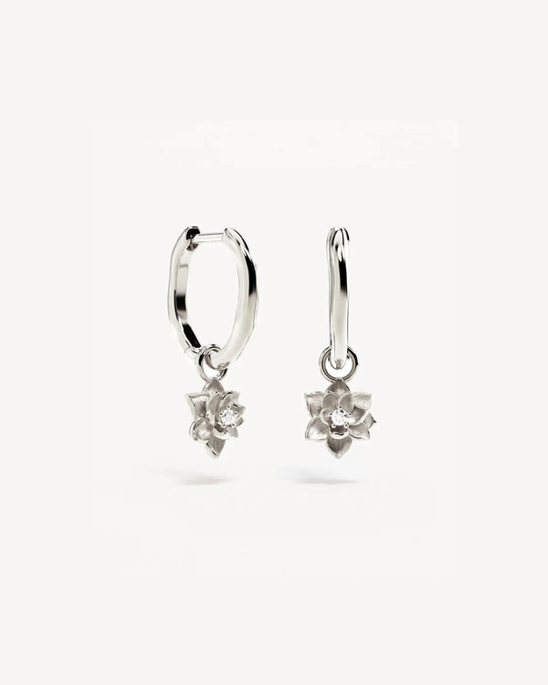 by charlotte Bloom Within Lotus Hoops,Sterling Silver