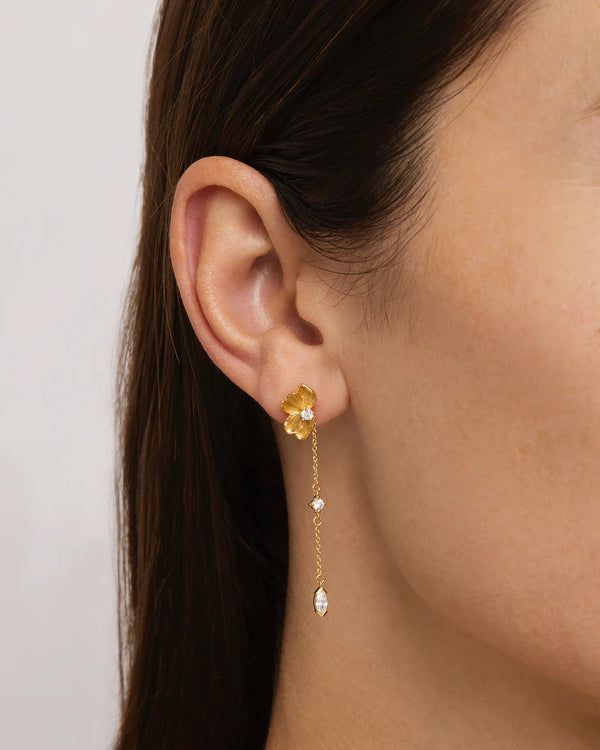 by charlotte Serene Lotus Chain Earrings