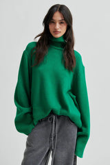 Second Female Alpha Knit T-Neck,lush meadow