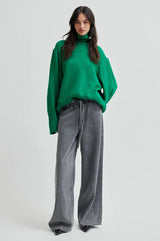 Second Female Alpha Knit T-Neck,lush meadow