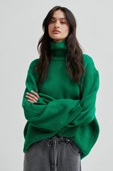 Second Female Alpha Knit T-Neck,lush meadow