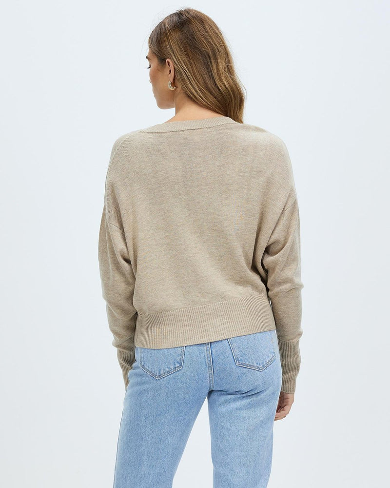 White by FTL Dacey Cardigan,Oatmeal
