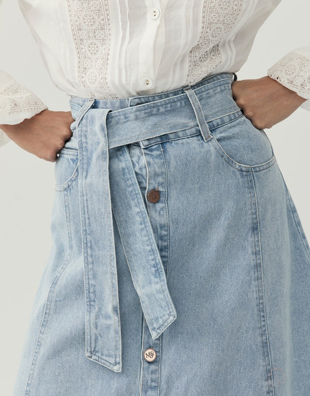 MOS Lucia Denim Skirt - Blue Wash