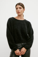 WORLD OF NOMADS Stella Cashmere Boat Neck knit , Black
