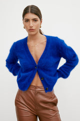 WORLD OF NOMADS Cecilia Cropped Cardigan , Cobalt