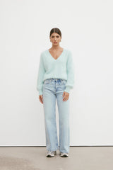 WORLD OF NOMADS Isabella V Neck Knit , Mint