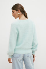 WORLD OF NOMADS Isabella V Neck Knit , Mint
