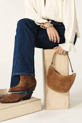 Ba&sh Swing Suede Shoulder Bag, cognac suede