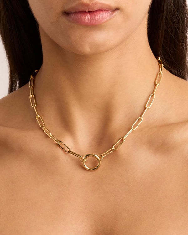 By Charlotte, 18" With Love Annex Link Necklace, 18k Gold Vermeil