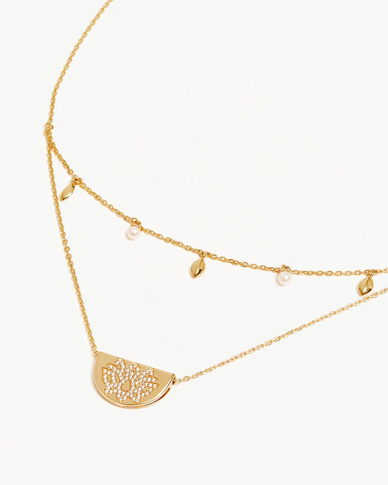 by charlotte Live in Peace Lotus Necklace,18k Gold Vermeil