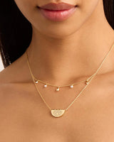 by charlotte Live in Peace Lotus Necklace,18k Gold Vermeil
