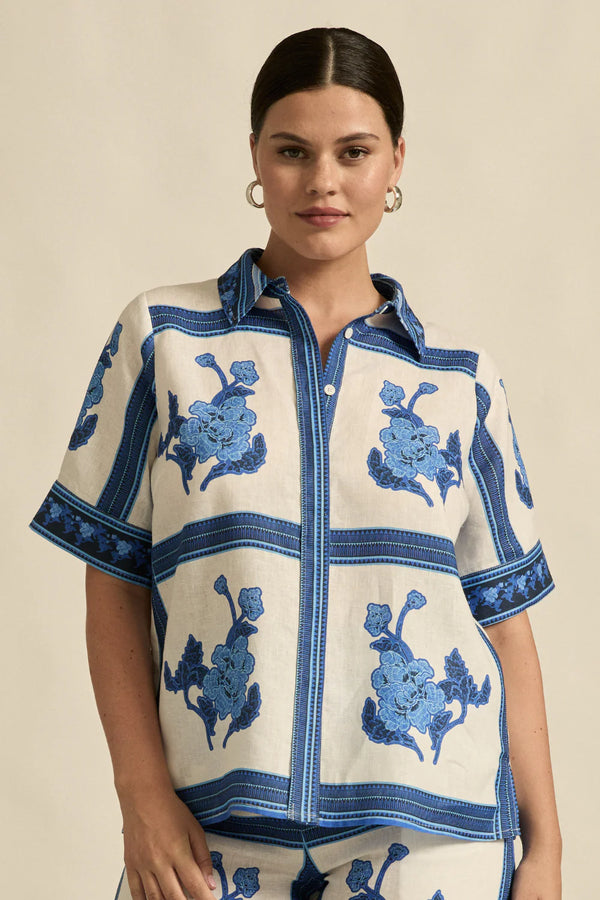 Zoe Kratzmann Pixel Top,azure collage