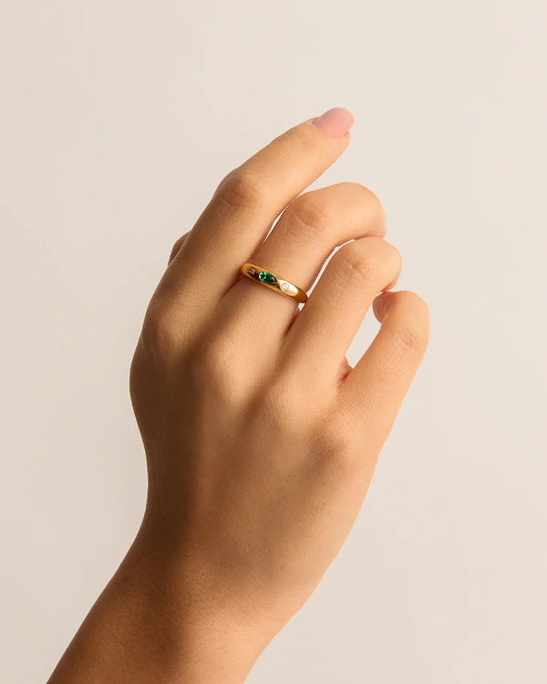 By Charlotte 18k Gold Vermeil Magnetic Soul Ring