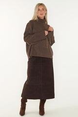 Second Female Noormie Suede skirt in chocolate plum