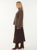 Second Female Noormie Suede skirt in chocolate plum