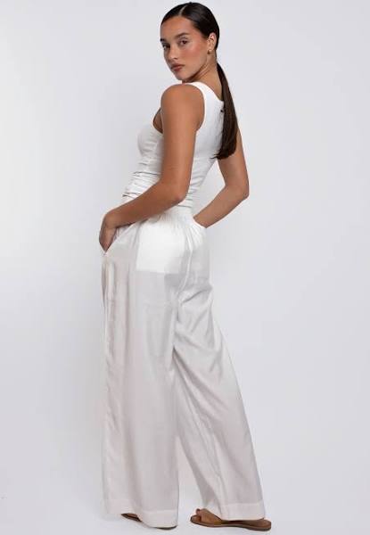 Vaenn Mercer Wide Leg Pant,Pearl White