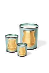 Trudon Fir in all three sizes, the Classic, Intermezzo and Great Candle, in celadon mirrored glass