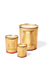 Trudon Galerie des Flammes in all three sizes, the Classic, Intermezzo and Great Candle, in gold mirrored glass