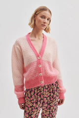 SECOND FEMALE Sebastia Tri Tone Cardigan - Quartz Pink