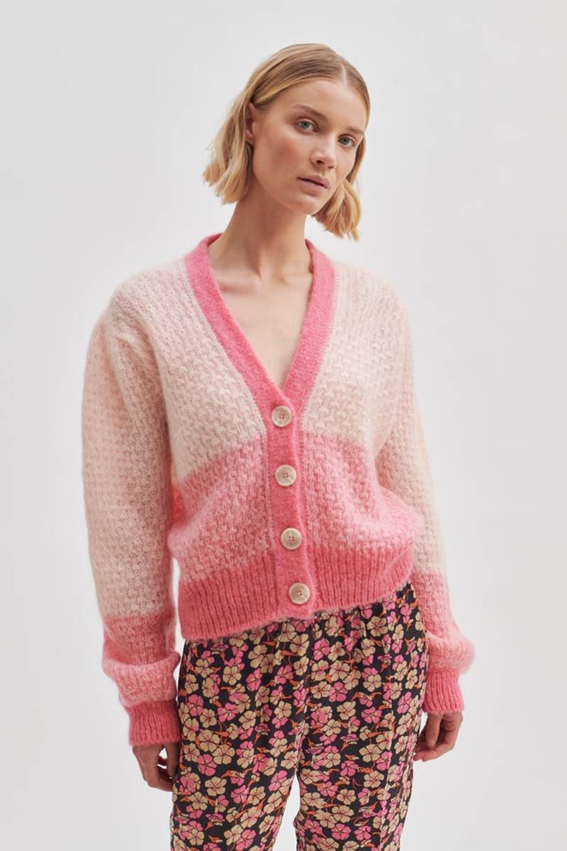 SECOND FEMALE Sebastia Tri Tone Cardigan - Quartz Pink