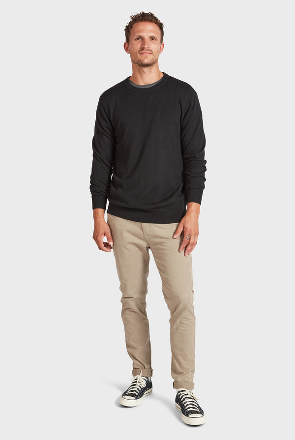 ACADEMY BRAND Merino Crew - Black