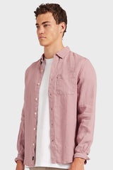 ACADEMY BRAND Hampton Linen Shirt, Iris Pink