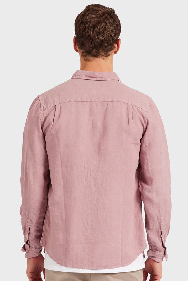 ACADEMY BRAND Hampton Linen Shirt, Iris Pink
