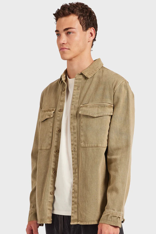 ACADEMY BRAND Essential Overshirt, Dune Green