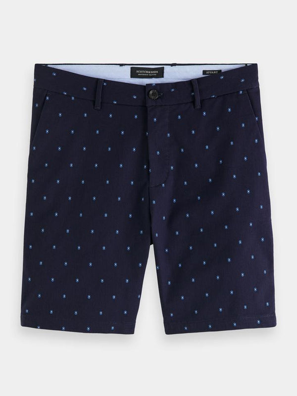 SCOTCH & SODA Stuart Twill Chino Short - Navy Printed