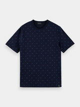 SCOTCH & SODA Classic Printed Cotton Jersey Crewneck TShirt - Navy