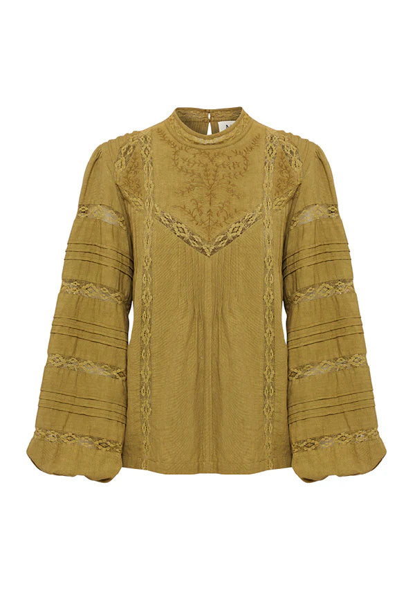MOS THE LABEL Loom Blouse - Olive
