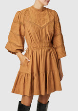 MOS THE LABEL Loom Mini Dress - Butterscotch