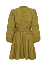 MOS THE LABEL Loom Mini Dress - Olive