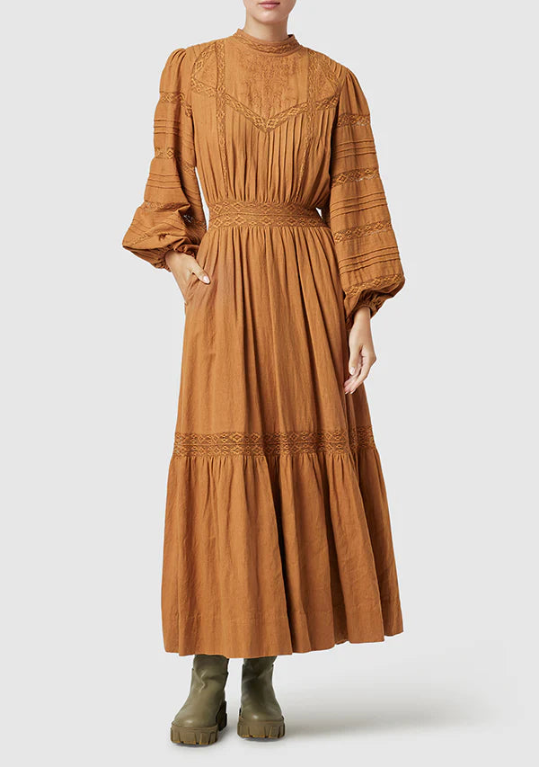 MOS THE LABEL Loom Maxi Dress - Butterscotch