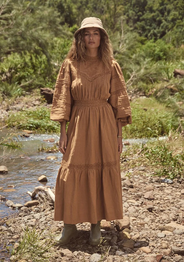 MOS THE LABEL Loom Maxi Dress - Butterscotch