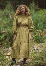 MOS THE LABEL Loom Maxi Dress - Olive