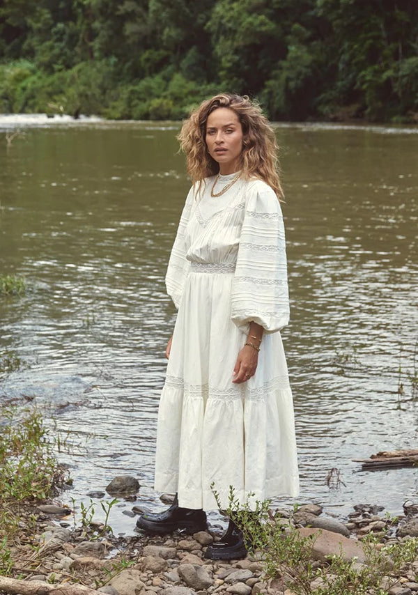 MOS THE LABEL Loom Maxi Dress - Unbleached