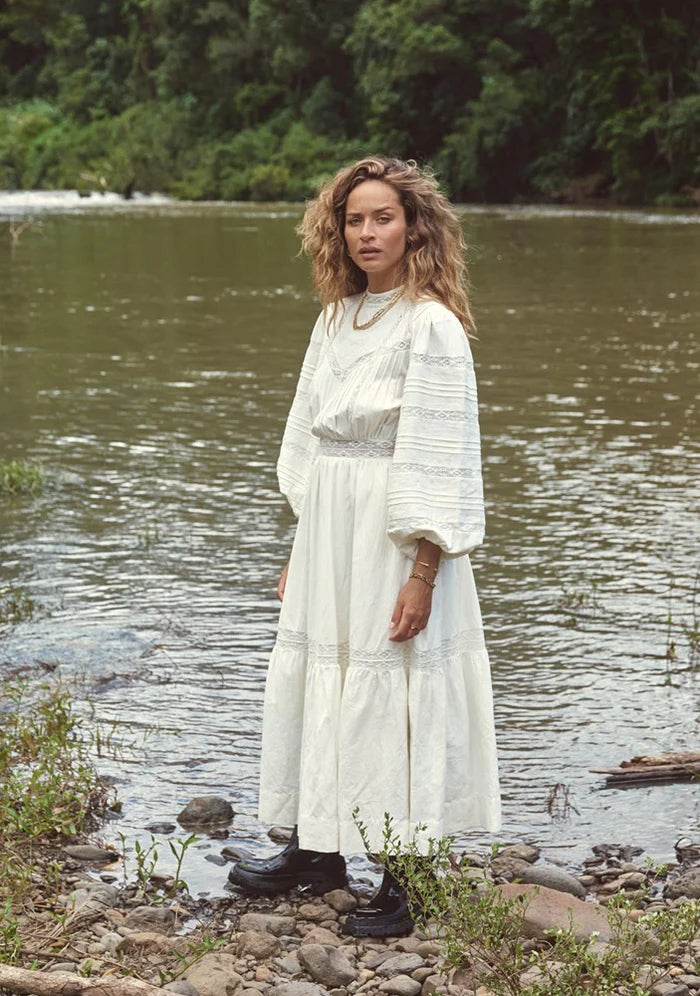 MOS THE LABEL Loom Maxi Dress - Unbleached