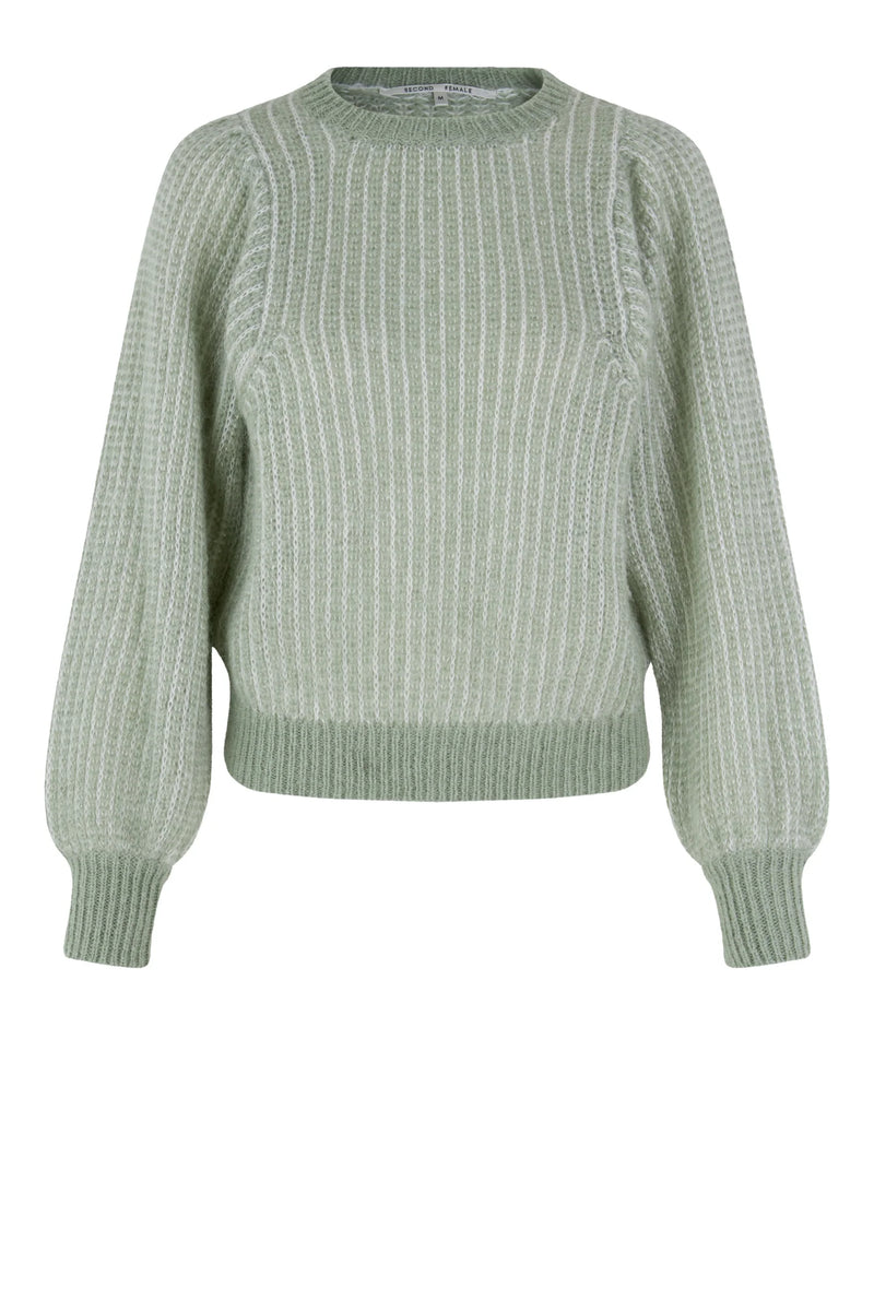 SECOND FEMALE Kubra Knit O Neck - Laurel Green