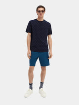 SCOTCH & SODA Classic Printed Cotton Jersey Crewneck TShirt - Navy