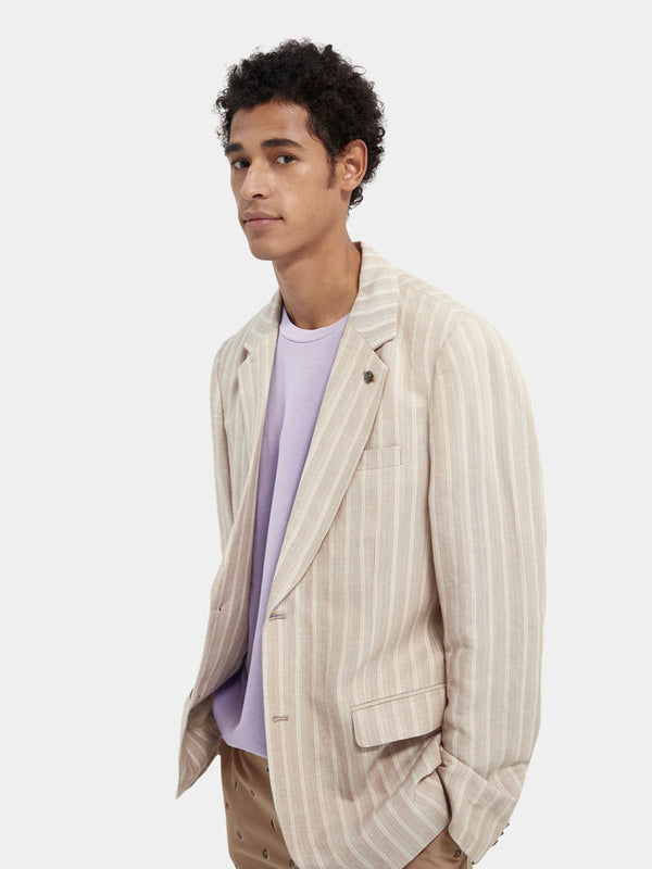 Scotch & Soda Pinstripe Linen & ECOVERO Blend Blazer