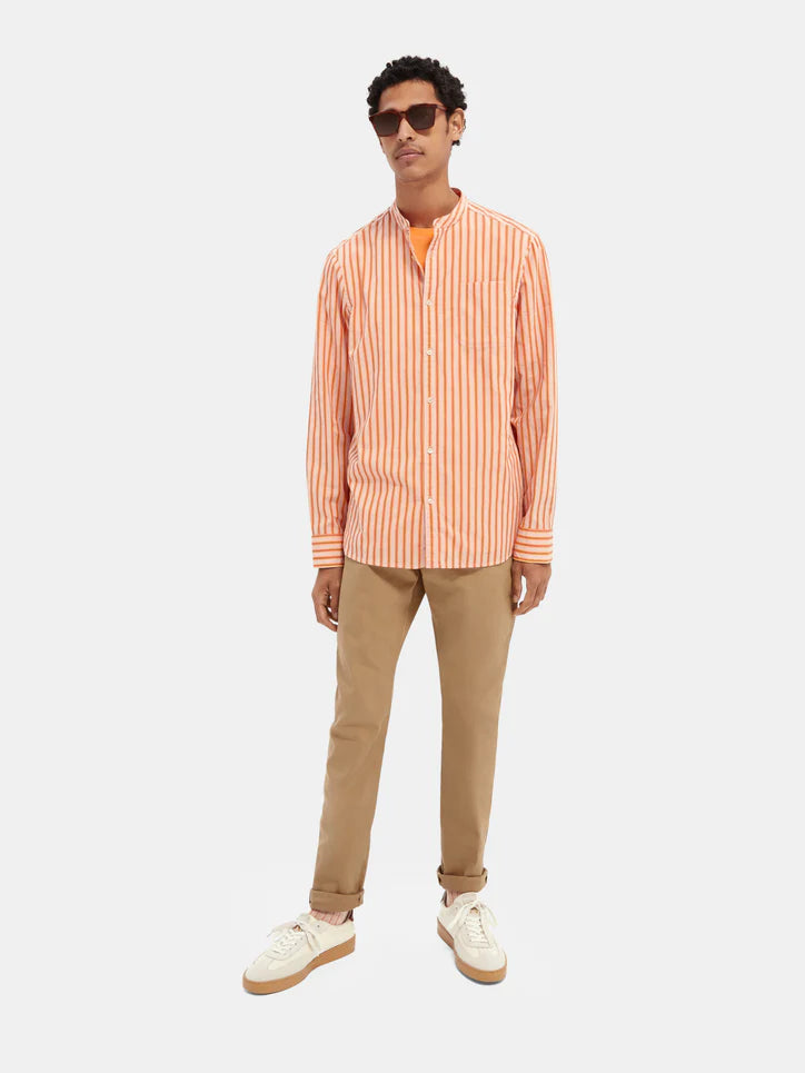 Scotch and Soda, collarless stripe shirt, Combo B