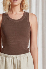 ACADEMY WOMENS Essential Rib Tank - Bison