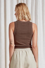 ACADEMY WOMENS Essential Rib Tank - Bison