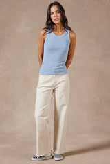 ACADEMY BRAND Essential Rib Tank, Powder Blue