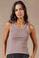 ACADEMY BRAND Essential Rib Tank, Rose Tan