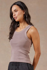 ACADEMY BRAND Essential Rib Tank, Rose Tan
