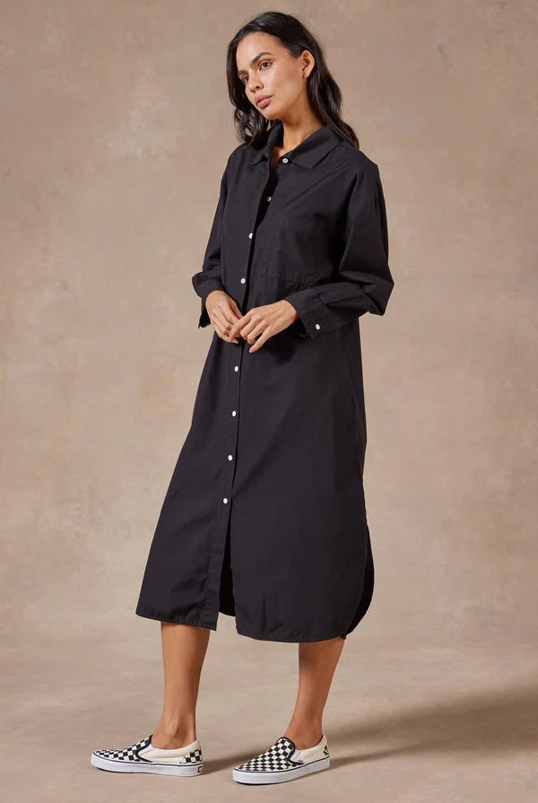ACADEMY WOMENS Frankie LS Poplin Dress - Black