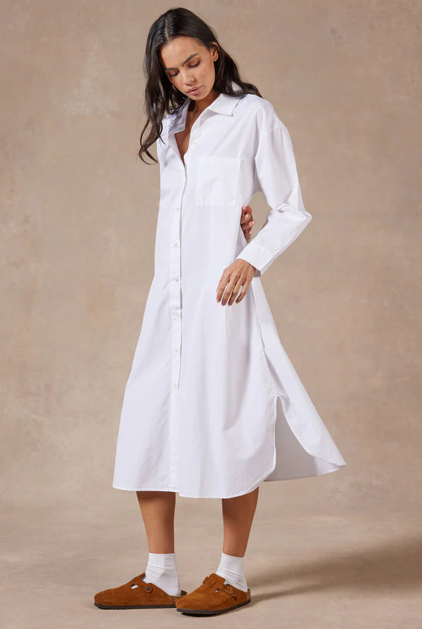 ACADEMY WOMENS Frankie LS Poplin Dress - White